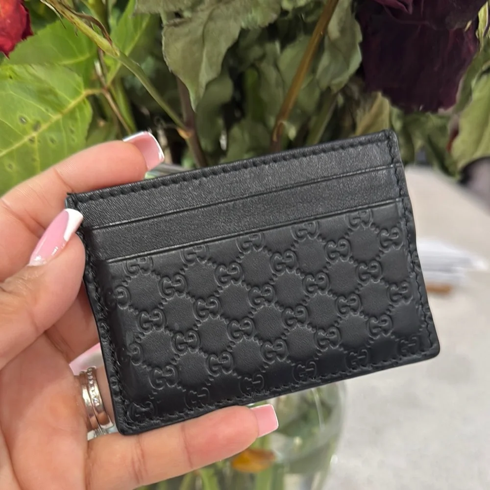 🖤Gucci Leather GG Web Print Cardholder
